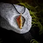 Jewelry - Bog Oak & Gold-Tone Leaf Pendant – Shield, 39x24x6 mm - GLASS4CANDLES