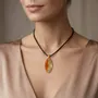 Jewelry - Bog Oak & Gold-Tone Leaf Pendant – Drop, 39x16x6 mm - GLASS4CANDLES