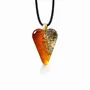 Jewelry - Bog Oak & Gold-Tone Leaf Pendant – Heart, 38x26x6 mm – Golden Eon - GLASS4CANDLES