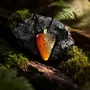 Jewelry - Bog Oak & Gold-Tone Leaf Pendant – Heart, 38x26x6 mm – Golden Eon - GLASS4CANDLES