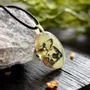 Jewelry - Bog Oak & Gold-Tone Leaf Pendant – Oval – Ancient Chronicle - GLASS4CANDLES