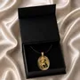 Jewelry - Bog Oak & Gold-Tone Leaf Pendant – Oval – Ancient Chronicle - GLASS4CANDLES