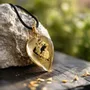 Jewelry - Bog Oak & Gold-Tone Leaf Pendant – Drop – Ancient Chronicle - GLASS4CANDLES
