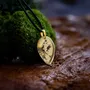 Jewelry - Bog Oak & Gold-Tone Leaf Pendant – Drop – Ancient Chronicle - GLASS4CANDLES