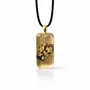 Jewelry - Bog Oak & Gold-Tone Leaf Pendant – Rectangle – Ancient Chronicle - GLASS4CANDLES