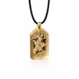 Jewelry - Bog Oak & Gold-Tone Leaf Pendant – Rectangle – Ancient Chronicle - GLASS4CANDLES