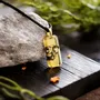 Jewelry - Bog Oak & Gold-Tone Leaf Pendant – Rectangle – Ancient Chronicle - GLASS4CANDLES