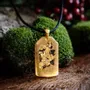Jewelry - Bog Oak & Gold-Tone Leaf Pendant – Rectangle – Ancient Chronicle - GLASS4CANDLES