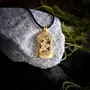 Jewelry - Bog Oak & Gold-Tone Leaf Pendant – Rectangle – Ancient Chronicle - GLASS4CANDLES