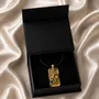 Jewelry - Bog Oak & Gold-Tone Leaf Pendant – Rectangle – Ancient Chronicle - GLASS4CANDLES