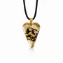 Jewelry - Bog Oak & Gold-Tone Leaf Pendant – Heart – Ancient Chronicle - GLASS4CANDLES