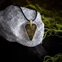 Jewelry - Bog Oak & Gold-Tone Leaf Pendant – Heart – Ancient Chronicle - GLASS4CANDLES