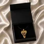Jewelry - Bog Oak & Gold-Tone Leaf Pendant – Heart – Ancient Chronicle - GLASS4CANDLES