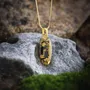 Jewelry - Bog Oak & Gold-Tone Leaf Pendant, 39x16x6 mm – Ancient Chronicle - GLASS4CANDLES