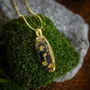 Jewelry - Bog Oak & Gold-Tone Leaf Pendant, 39x16x6 mm – Ancient Chronicle - GLASS4CANDLES