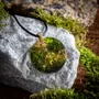 Jewelry - Resin & Gold-Tone Leaf Pendant – Round – Golden Reflections - GLASS4CANDLES