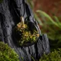 Jewelry - Resin & Gold-Tone Leaf Pendant – Round – Golden Reflections - GLASS4CANDLES