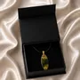 Jewelry - Resin & Gold-Tone Leaf Pendant – Drop, 39x16x6 mm – Golden Reflections - GLASS4CANDLES