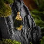 Jewelry - Resin & Gold-Tone Leaf Pendant – Drop, 39x16x6 mm – Golden Reflections - GLASS4CANDLES