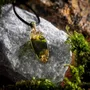 Jewelry - Resin & Gold-Tone Leaf Pendant – Drop, 39x16x6 mm – Golden Reflections - GLASS4CANDLES