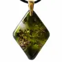 Jewelry - Resin & Gold-Tone Leaf Pendant – Diamond – Golden Reflections - GLASS4CANDLES