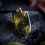 Jewelry - Resin & Gold-Tone Leaf Pendant – Shield – Golden Reflections - GLASS4CANDLES