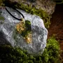 Jewelry - Bog Oak & Gold-Tone Leaf Pendant – Heart – Golden Reflections - GLASS4CANDLES