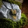 Jewelry - Bog Oak & Gold-Tone Leaf Pendant – Heart – Golden Reflections - GLASS4CANDLES