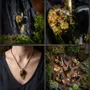 Jewelry - Bog Oak & Gold-Tone Leaf Pendant – Heart – Golden Reflections - GLASS4CANDLES