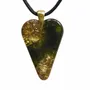 Jewelry - Bog Oak & Gold-Tone Leaf Pendant – Heart – Golden Reflections - GLASS4CANDLES
