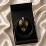 Jewelry - Resin & Gold-Tone Leaf Pendant – Drop, 37x26x6 mm – Golden Reflections - GLASS4CANDLES