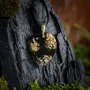Jewelry - Resin & Gold-Tone Leaf Pendant – Drop, 37x26x6 mm – Golden Reflections - GLASS4CANDLES