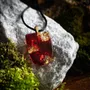 Jewelry - Resin & Gold-Tone Leaf Pendant – Shield, 37x26x6 mm – Golden Aura - GLASS4CANDLES