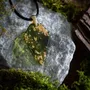 Jewelry - Resin & Gold-Tone Leaf Pendant, 39x24x6 mm – Golden Reflections - GLASS4CANDLES