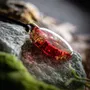 Jewelry - Resin & Gold-Tone Leaf Pendant – Oval, 37x28x6 mm – Dark Meridian - GLASS4CANDLES