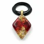 Jewelry - Resin & Gold-Tone Leaf Pendant – Diamond, 37x26x6 mm – Golden Aura - GLASS4CANDLES
