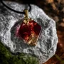 Jewelry - Resin & Gold-Tone Leaf Pendant – Diamond, 37x26x6 mm – Golden Aura - GLASS4CANDLES