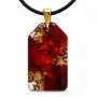 Jewelry - Resin & Gold-Tone Leaf Pendant – Rectangle, 40x23x6 mm – Golden Aura - GLASS4CANDLES