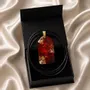 Jewelry - Resin & Gold-Tone Leaf Pendant – Rectangle, 40x23x6 mm – Golden Aura - GLASS4CANDLES