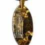 Jewelry - Bog Oak & Gold-Tone Leaf Pendant – Drop, 39x16x6 mm – Luminous - GLASS4CANDLES