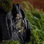 Jewelry - Bog Oak & Gold-Tone Leaf Pendant – Oval – Luminous – star dust - GLASS4CANDLES