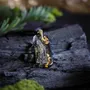 Jewelry - Bog Oak & Gold-Tone Leaf Pendant – Luminous – gold-tone leaf - GLASS4CANDLES