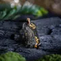 Jewelry - Bog Oak & Gold-Tone Leaf Pendant – Luminous – gold-tone leaf - GLASS4CANDLES