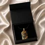 Jewelry - Bog Oak & Gold-Tone Leaf Pendant – Rectangle, 40x23x6 mm – Luminous - GLASS4CANDLES