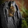 Jewelry - Bog Oak & Gold-Tone Leaf Pendant – Rectangle, 40x23x6 mm – Luminous - GLASS4CANDLES