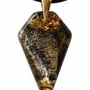 Jewelry - Bog Oak & Gold-Tone Leaf Pendant – Shield, 39x24x6 mm – Luminous - GLASS4CANDLES