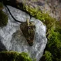Jewelry - Bog Oak & Resin Pendant – Heart, 38x26x6 mm – Luminous - GLASS4CANDLES