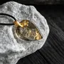 Jewelry - Bog Oak & Gold-Tone Leaf Pendant – Drop, 37x26x6 mm – Luminous - GLASS4CANDLES