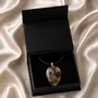 Jewelry - Bog Oak & Gold-Tone Leaf Pendant – Drop, 37x26x6 mm – Luminous - GLASS4CANDLES