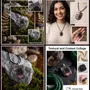 Jewelry - Bog Oak & Resin Pendant – Shield, 37x26x6 mm – Timeless Shadows - GLASS4CANDLES